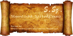 Sternlicht Szilvánusz névjegykártya